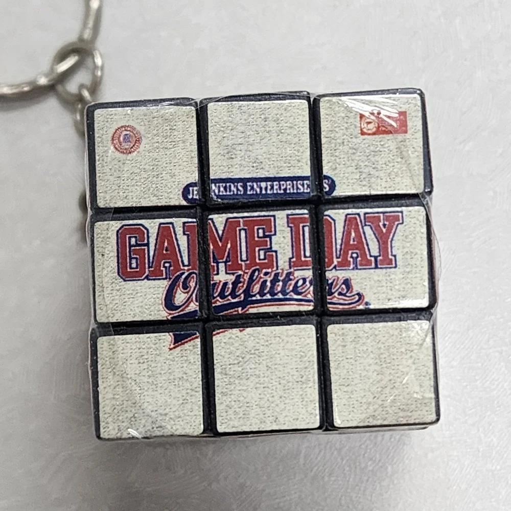 Vintage IU Indiana University Hoosiers Rubik's Cube Key Chain New In Packaging